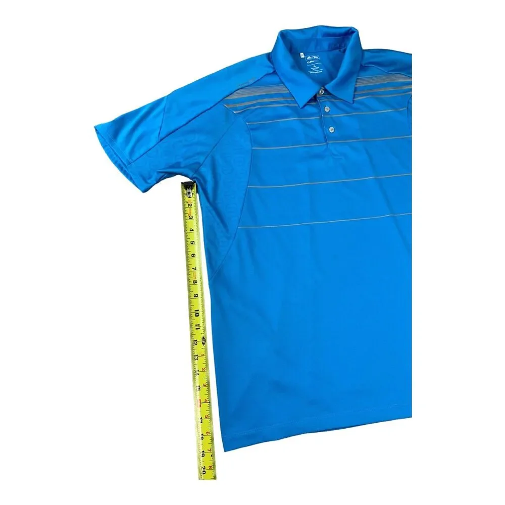 Adidas Golf Men's Polo Shirt ClimaCool, Blue Striped, Moisture Wicking, Size XL
